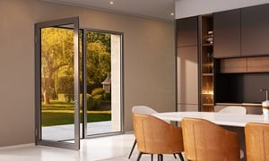Aluminium patio door in the kitchen
